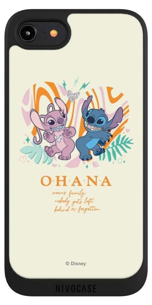 NIVOCASE Handyhülle für Apple iPhone 8 Hülle NIVOpure Case Schwarz Disney Offizielles Lizenzprodukt Lilo & Stitch