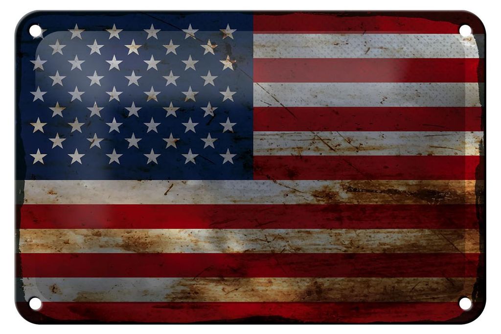 Blechschild Flagge Vereinigte Staaten 18x12cm States Rost Dekoration