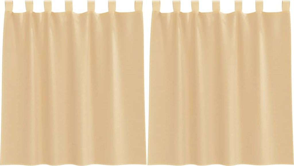 vidaXL Voile Vorhänge mit Schlaufen 2 Stk. Sandfarbe 140x140 cm