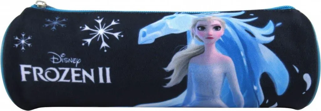 Grande trousse Frozen zippée en polyester bleu foncé pour jeune fille