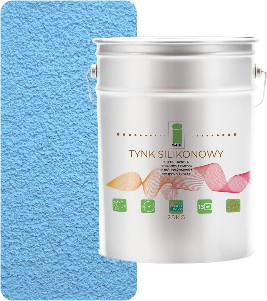 Silikonputz für Außenfassaden, blau, 1,5 mm, Premium, 25 kg