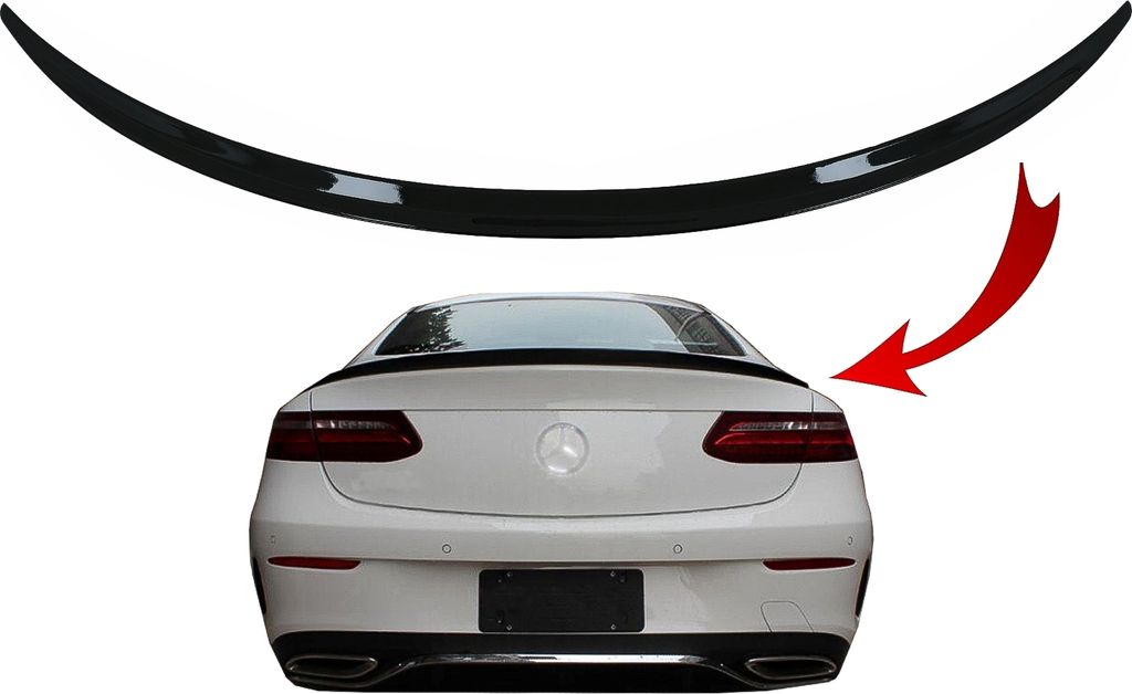 Kofferraumspoiler für Mercedes E-Klasse C238 Coupé 2016+ Glänzend schwarz