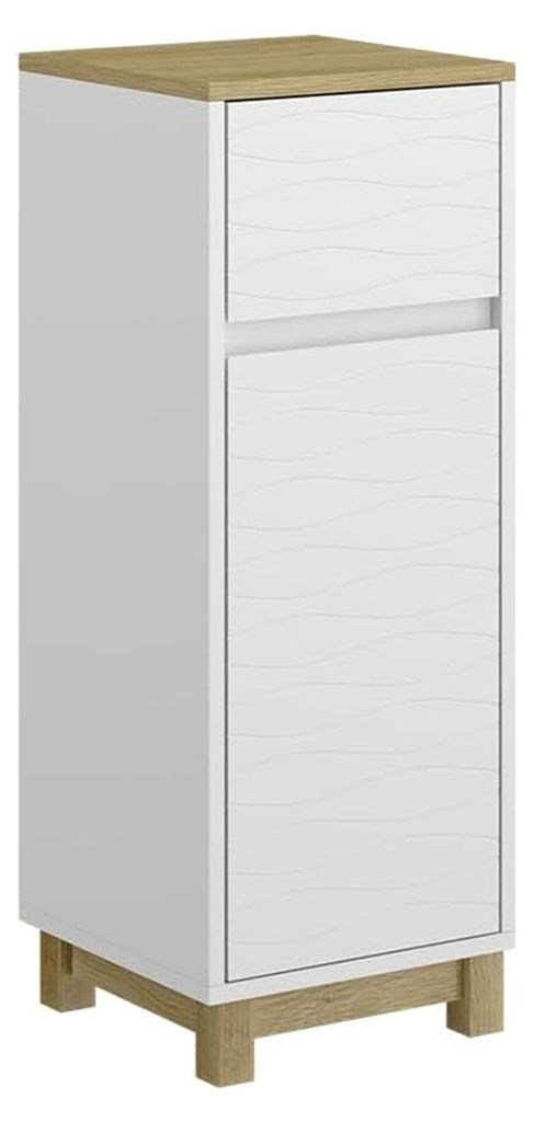 Midischrank Weiß Livia 30x80x30 cm - Badschrank für den Raum über der Toilette