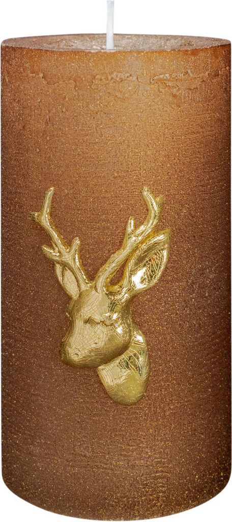 Deer Stone Hirsch Kerze Caramel 130 x Ø 68 mm, 1 Stück