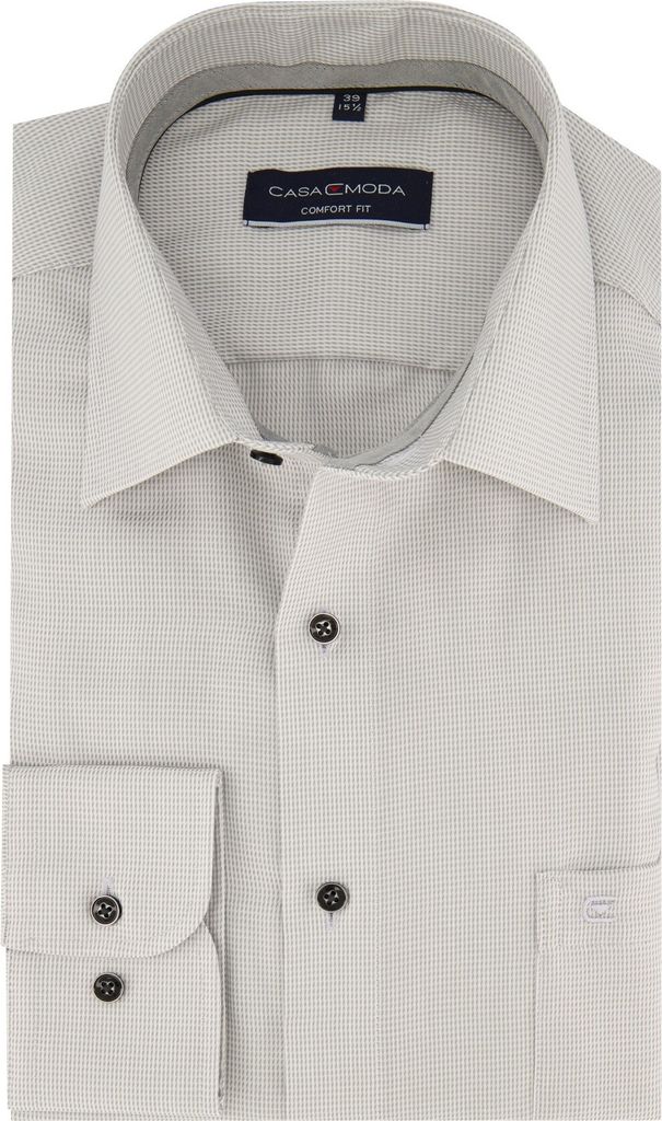Casa Moda Businesshemd Comfort Fit grau Struktur