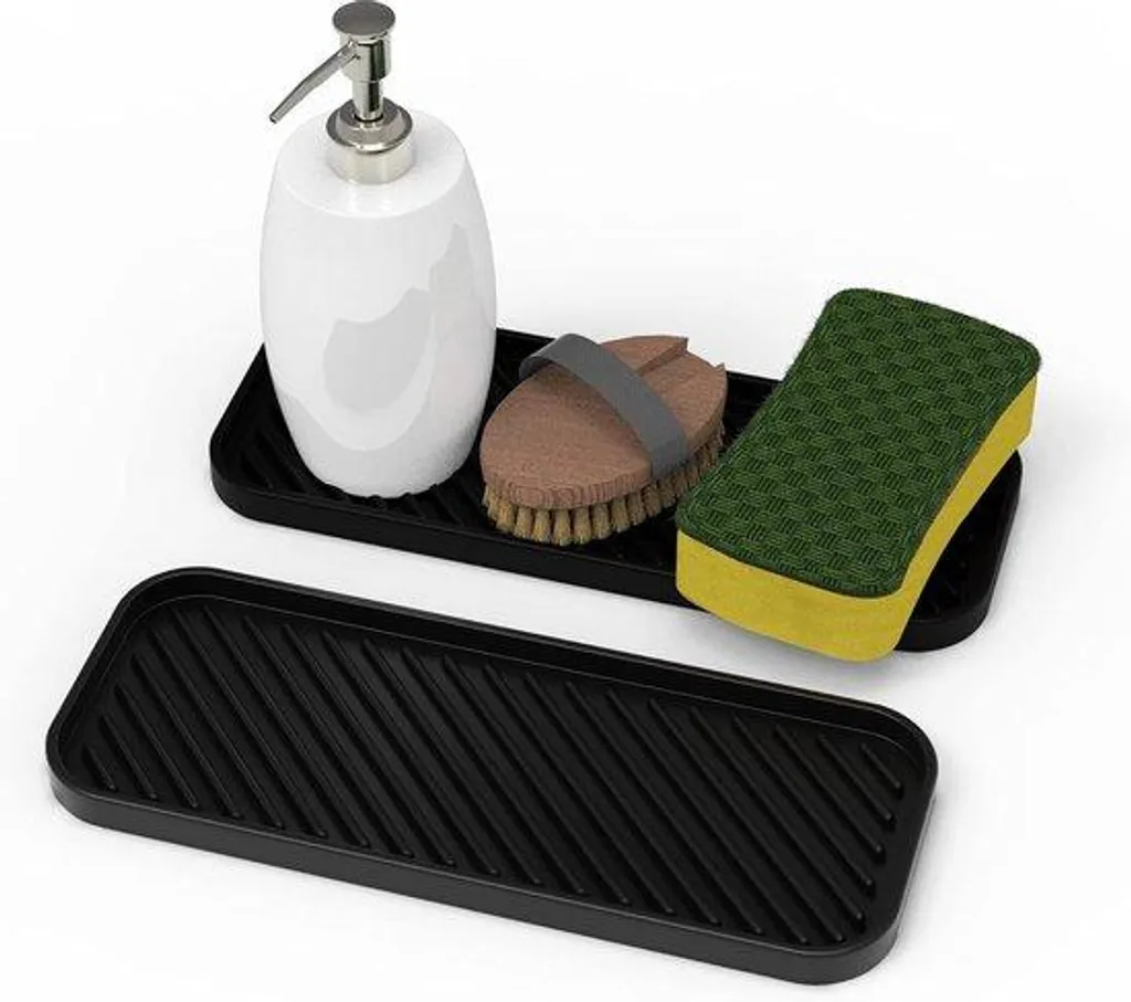 Stop aux traces d'eau avec cet organisateur de cuisine en silicone gris