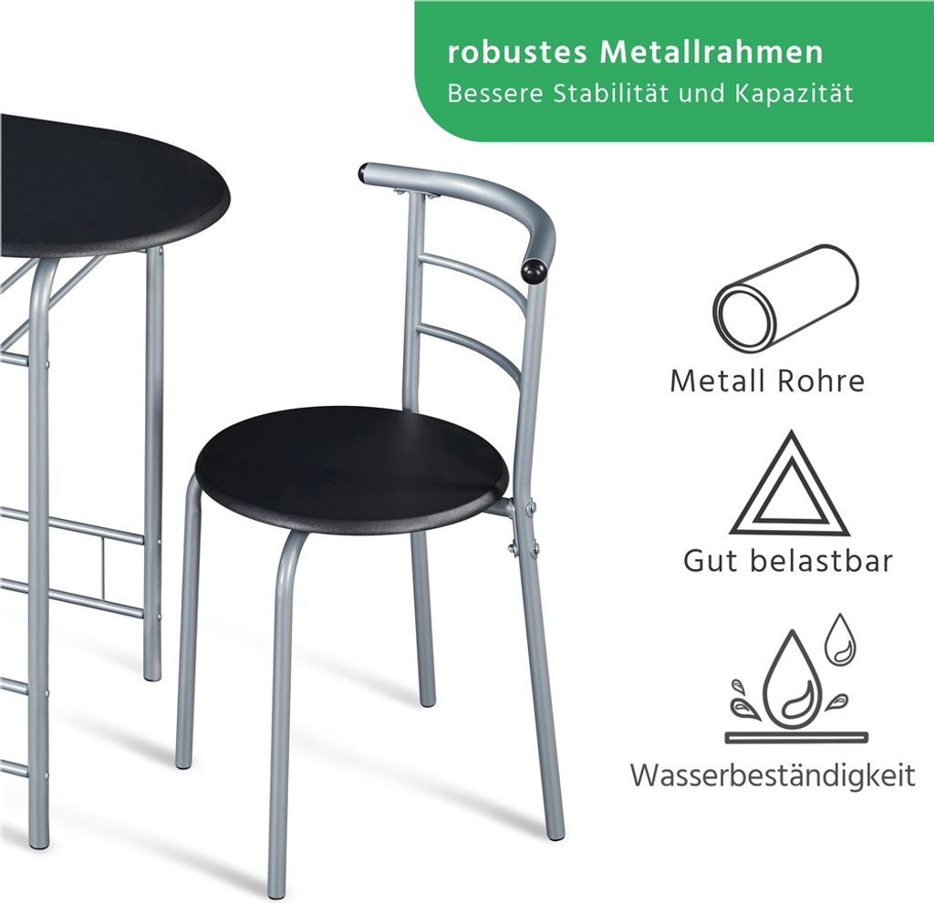 Yaheetech 3-teilig Essgruppe, Sitzgruppe Balkonset aus Produktbild 6