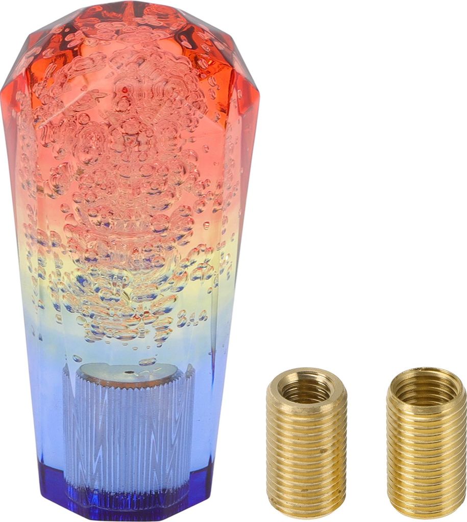 Auto Schaltknauf 10cm | Vorderer Schalthebelknauf Universal fš¹r Automatik- und Schaltfahrzeuge Acryl Pink Blau mit 2 Adaptern 1 Set