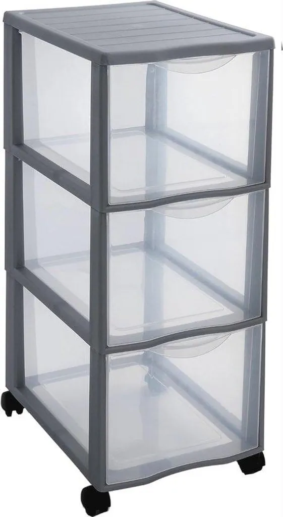 Meuble de bureau A4 sur roulettes avec tiroirs coulissants - Plastique Noir