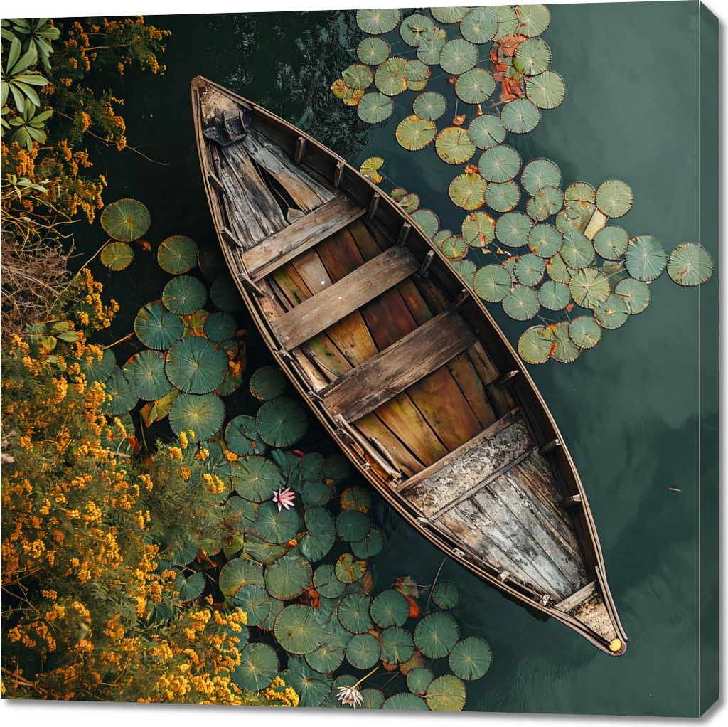 Bild 100x100cm Boot Zwischen der Natur