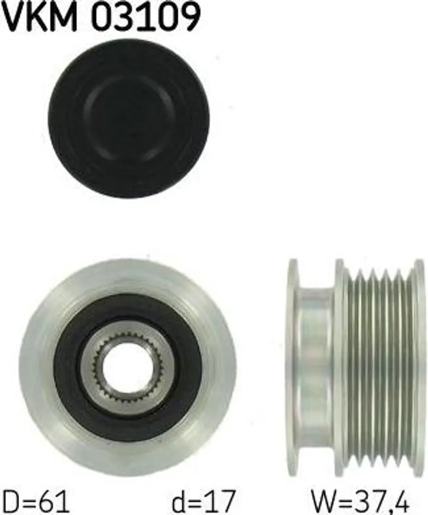 Poulie alternateur pour Polo 6N et Felicia - SKF VKM 03109 OE 028903119AP