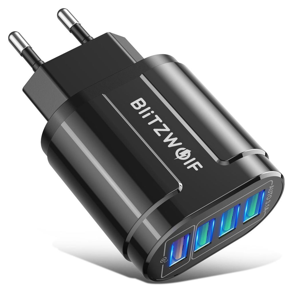 BlitzWolf 48W 4 USB Anschlüsse QC 3.0 Schnellladegerät Wand Produktbild 