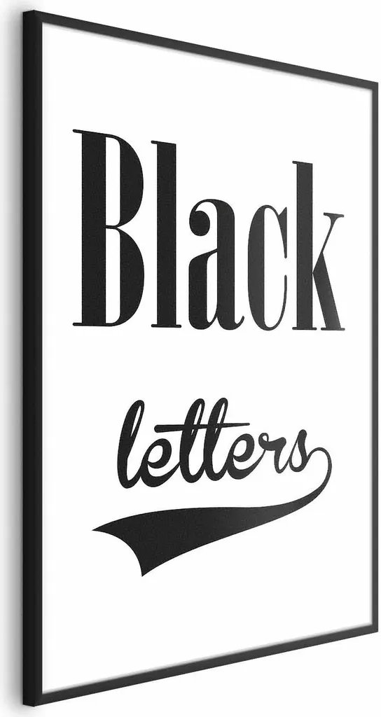Poster Lettere Nere 60x90 con Cornice Nera - Look Industrial Chic