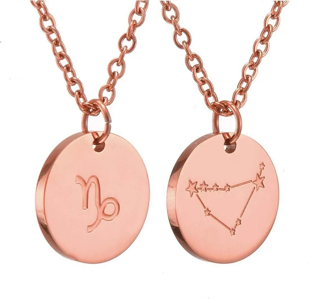 Collier Signe du Zodiaque Capricorne en Or AFSTALR pour Femme
