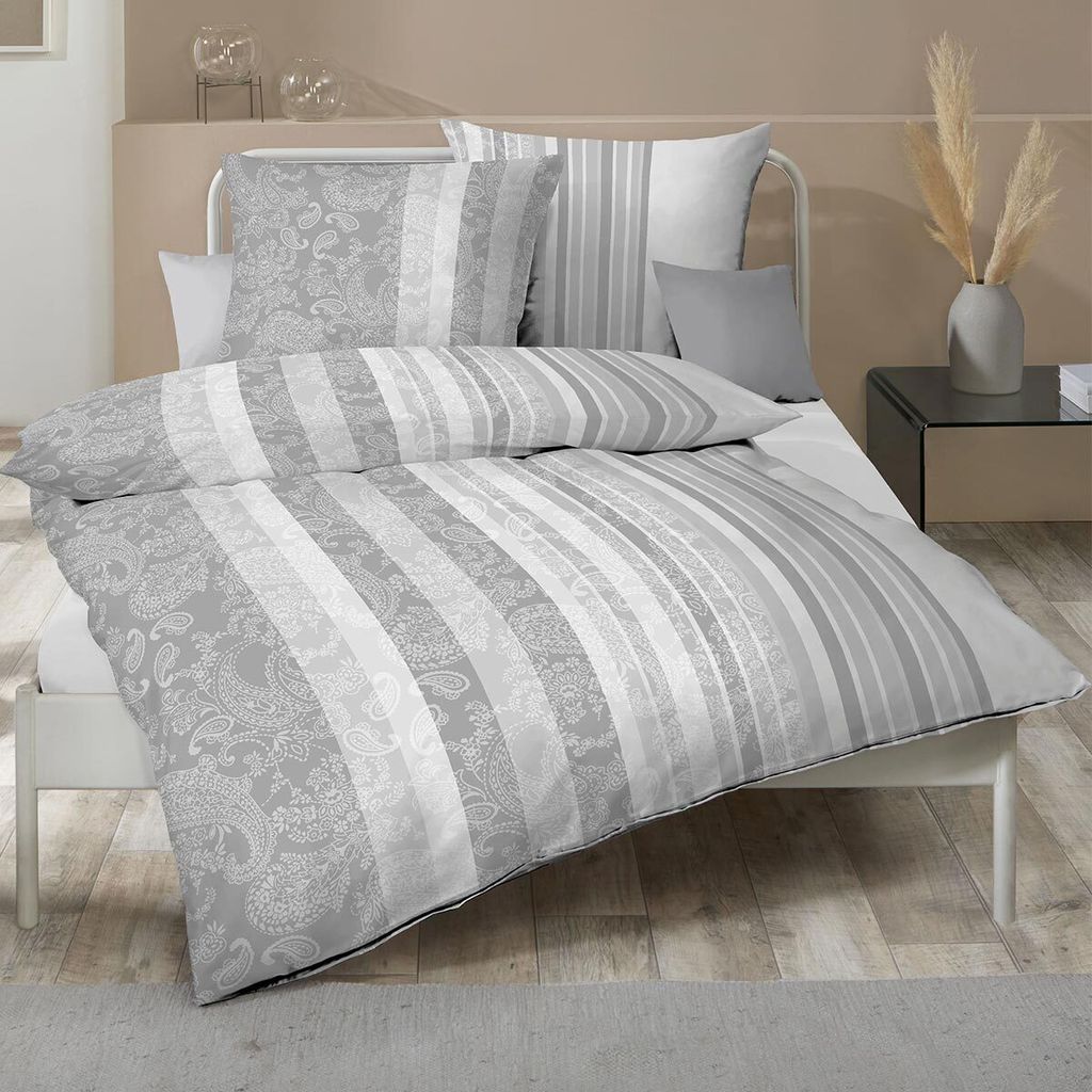 Kaeppel Bettwäsche Firenze" grau 1x 155x220 cm + 1x 80x80 cm"