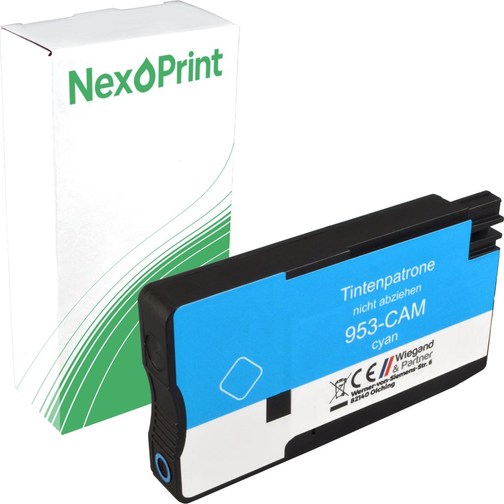 NexoPrint F6U12AE 953 cyan Druckerpatronen kompatibel zu HP OfficeJet Pro 8718 OfficeJet Pro 8719 OfficeJet Pro 8720 ca. 1600 Seiten