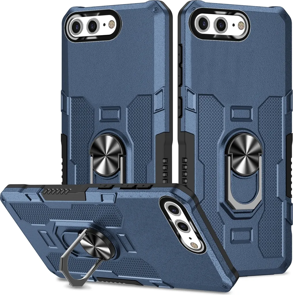 Custodia Rugged iPhone 8 Plus Blu - Protezione 360° con Ring