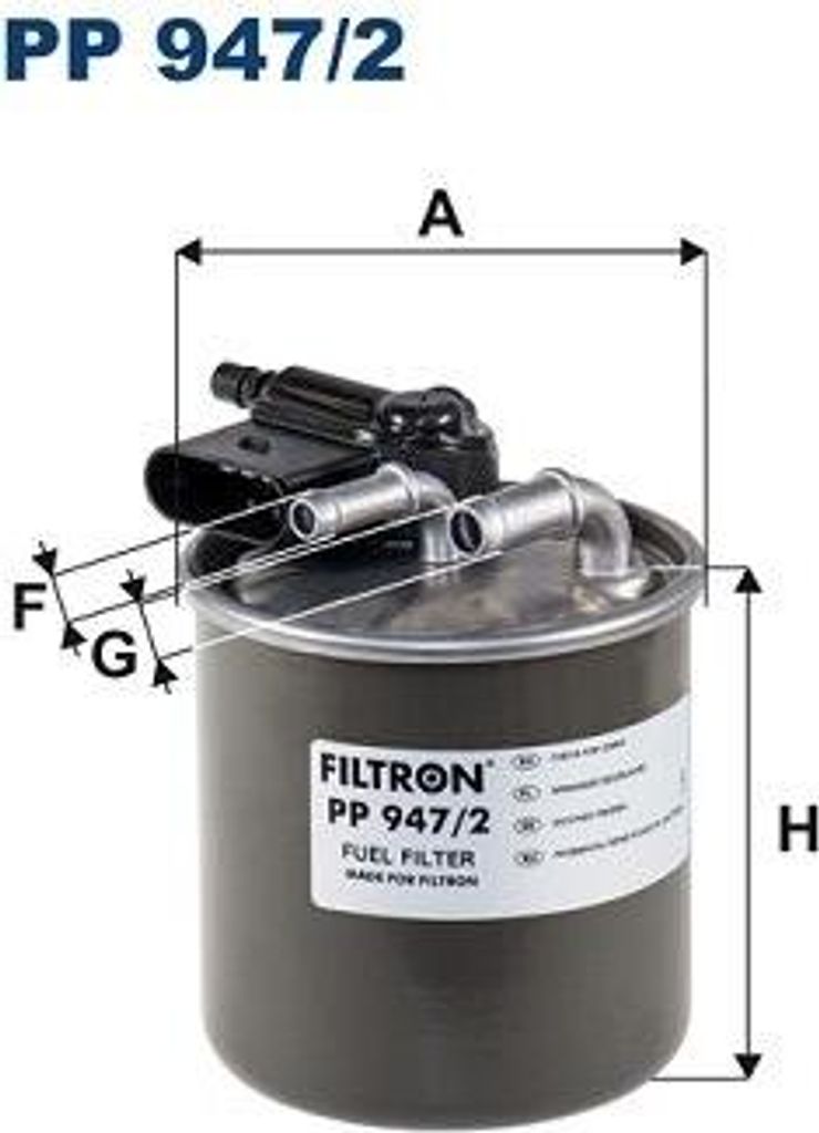 FILTRON PP 947/2 Kraftstofffilter OE 6070901252 kompatibel mit GLA-Klasse, CLA, B-Klasse, A-Klasse