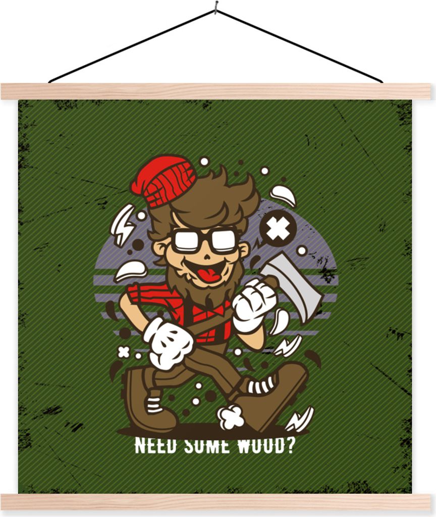 MuchoWow Textilposter Vintage - Axt - Gläser 40x40 cm mit holzfarbenen Rahmen - Posterleiste
