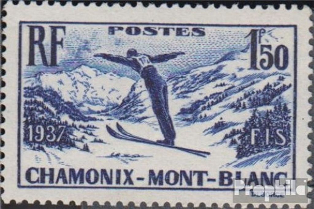 Briefmarken Frankreich 1937 Mi 340 (kompl.Ausg.) postfrisch Skispringer