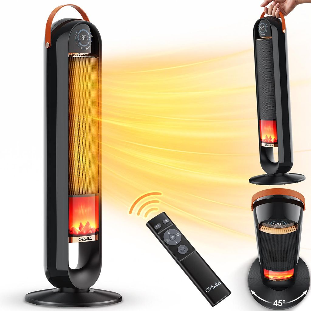 Heizlüfter mit Flammeneffekt, 2000W Keramik PTC, Produktbild 