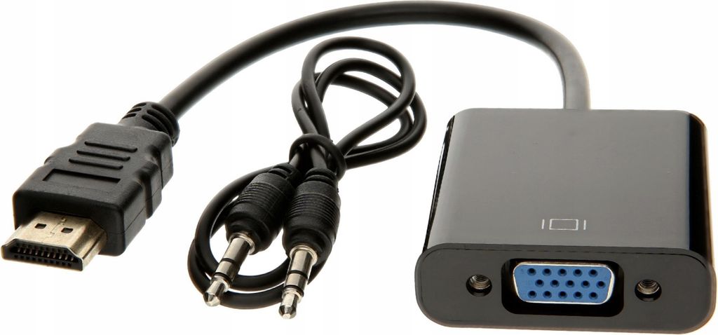 ADAPTER-KONVERTER VON HDMI AUF VGA-Monitoradapter + AUDIO-MINI-JACK