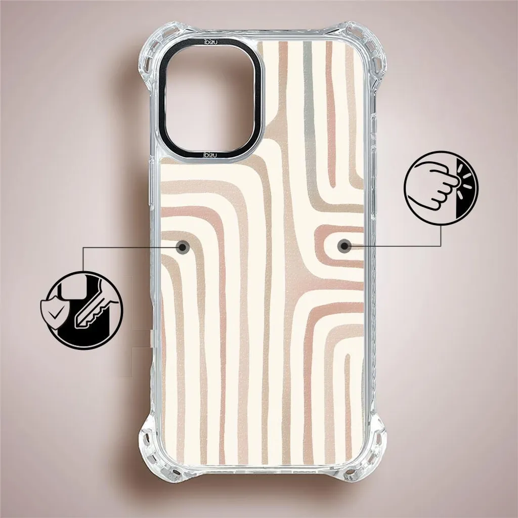 custodia IBIZU DropGuard Ultra per iPhone 16 Plus con MagSafe, Boho, Labirinto di sabbia - 7
