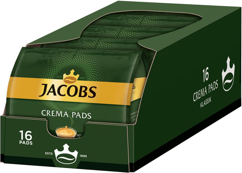Jacobs Kaffeepads Crema Pads 5er Pack, Klassisch, Kaffee, Produktbild 
