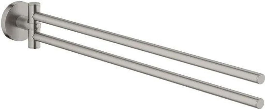 Porte-serviettes pivotant inox brossé fixation murale salle de bains