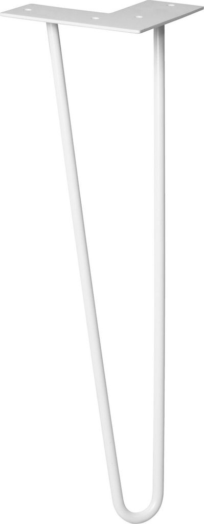 WAGNER Möbelbein HAIRPIN LEG Retro - 12 x 12 x 40 cm, Stahl, hellgrau, Bein schräg & Anschraubplatte - 12824601