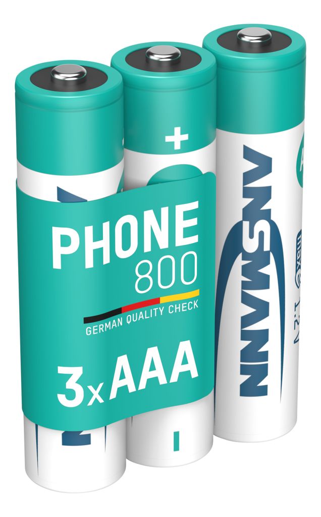 ANSMANN DECT Telefon Akku AAA 800mAh 1,2V NiMH – Hochstromfähig (3 Stück)