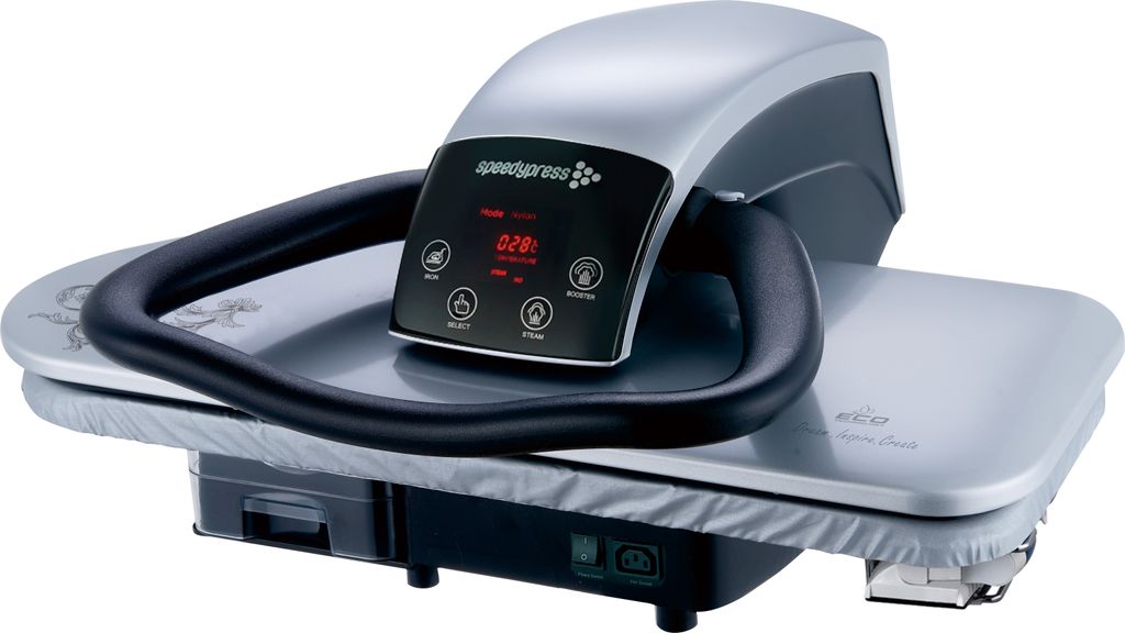 71HD-S Silber 1600 Watt Hochleistungs-Dampfbügelpresse 68 cm von Speedypress (+ Eisenaufsatz, Filter und Abdeckung)