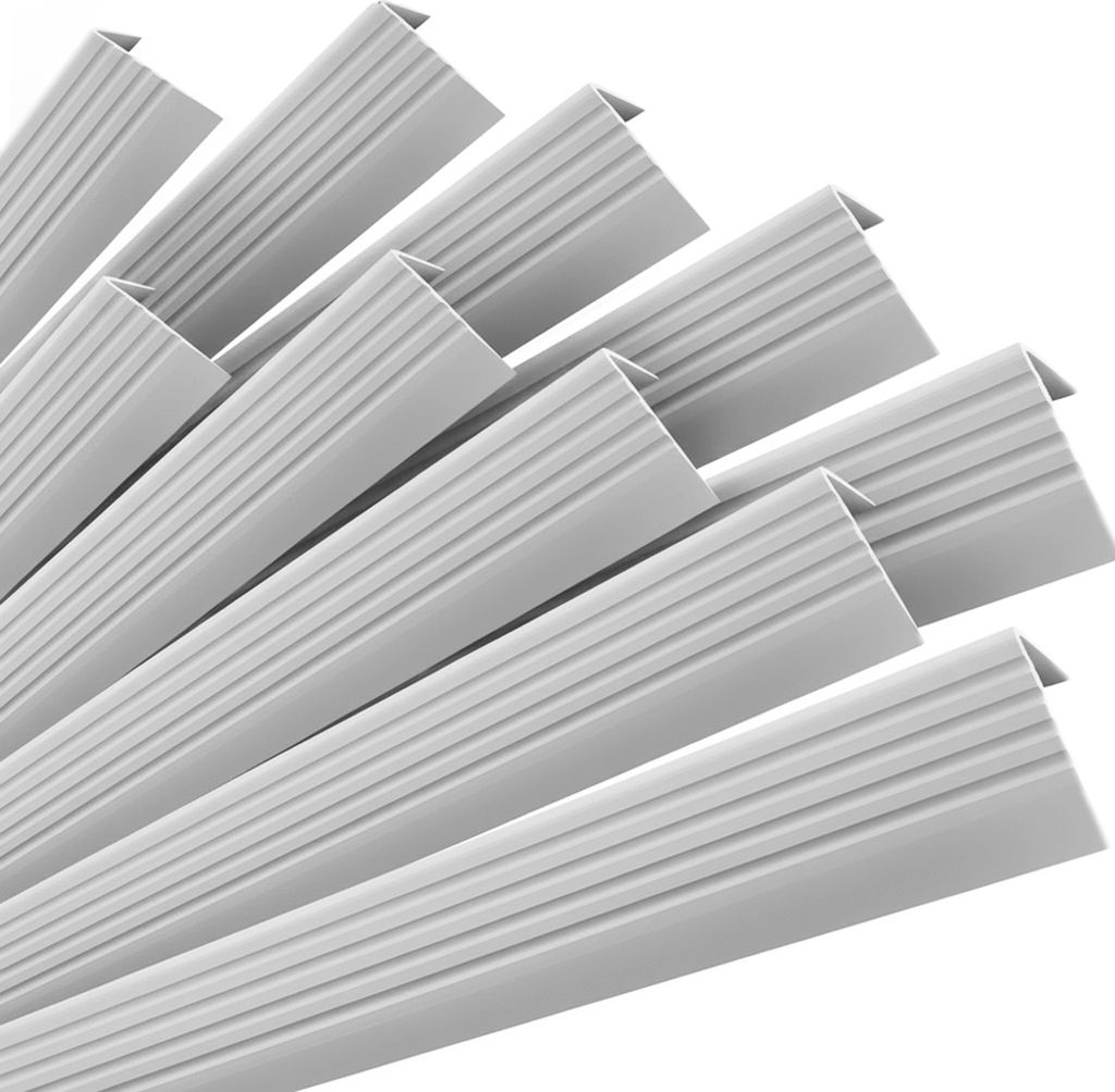 QUEST Set: Rutschfeste Treppenprofile mit Kleber, hellgrau, 50x42 mm, 100 cm