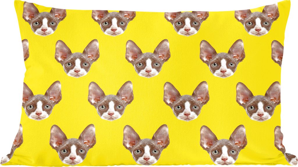 MuchoWow Zierkissen Sofakissen Wohnzimmer Dekokissen 50x30 cm Haustiere - Muster - Gelb - Wohnzimmerdekoration - Polster mit Photo