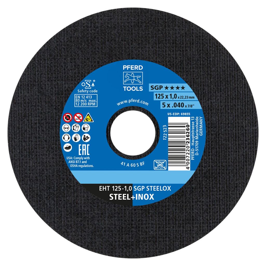 Disco da taglio PFERD SGP STEELOX Ø 125 x 1 mm diritto - Immagine del prodotto 