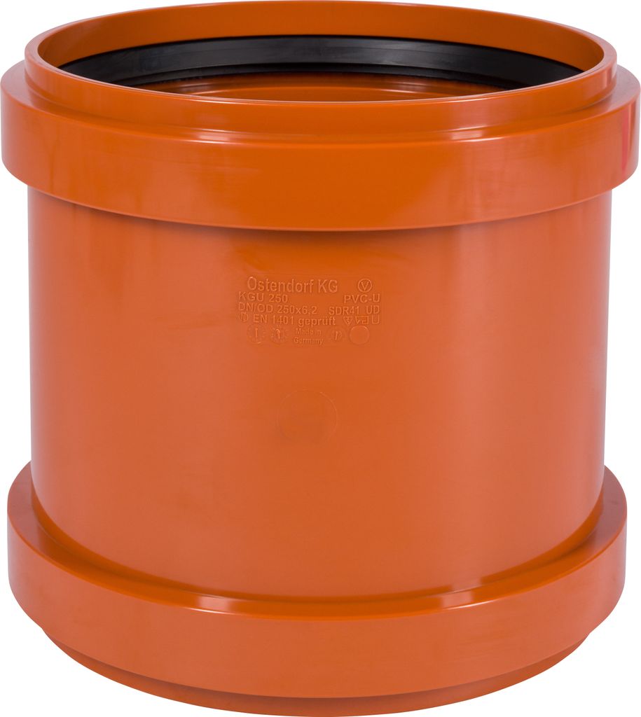 KG Überschiebmuffe DN 250, Abwasserrohr Muffe, Kanalrohr