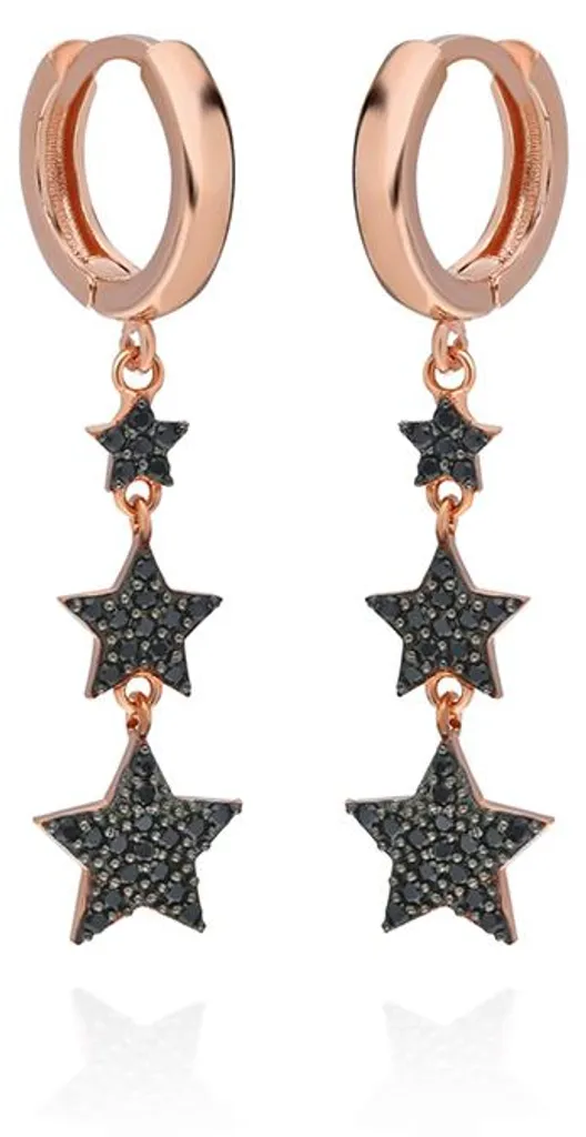 Boucles d'oreilles étoile argent et or rose - Cadeau idéal pour femme