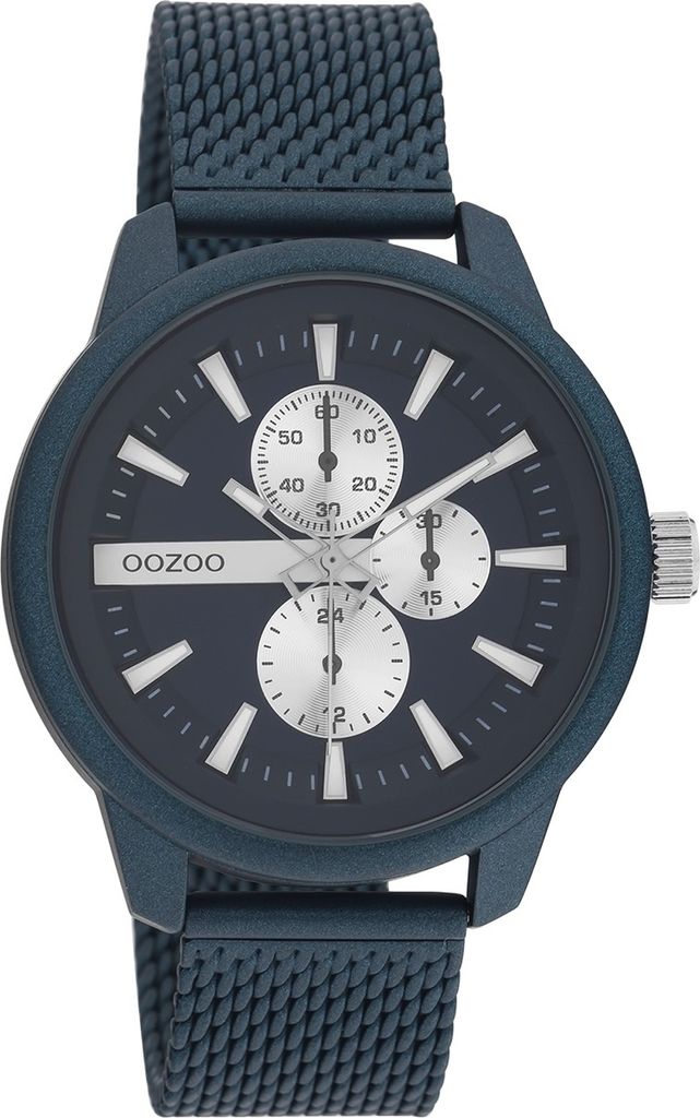 Oozoo Armbanduhr blau Metall Mesh Timepieces Herren Analog-Quarzuhr UOC11018