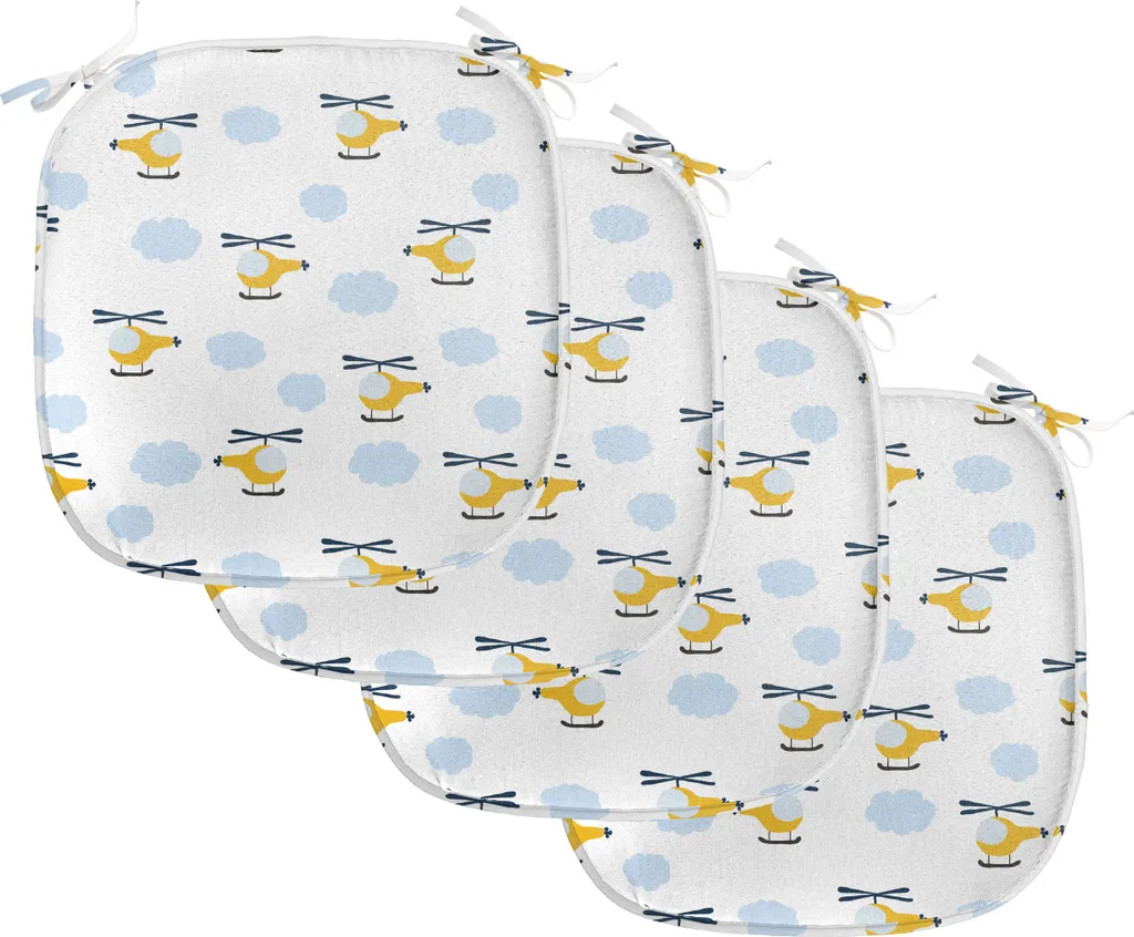 Coussin de Chaise pour Cuisine et Salle à Manger Lot de 4 Motif Avion