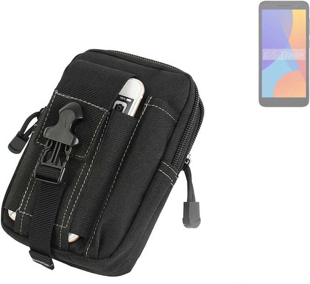 K-S-Trade Gürtel Tasche kompatibel mit Alcatel 1 (2021) Gürteltasche Holster Schutz Hülle Handy Hülle Smartphone outdoor Handy-Hülle schwarz