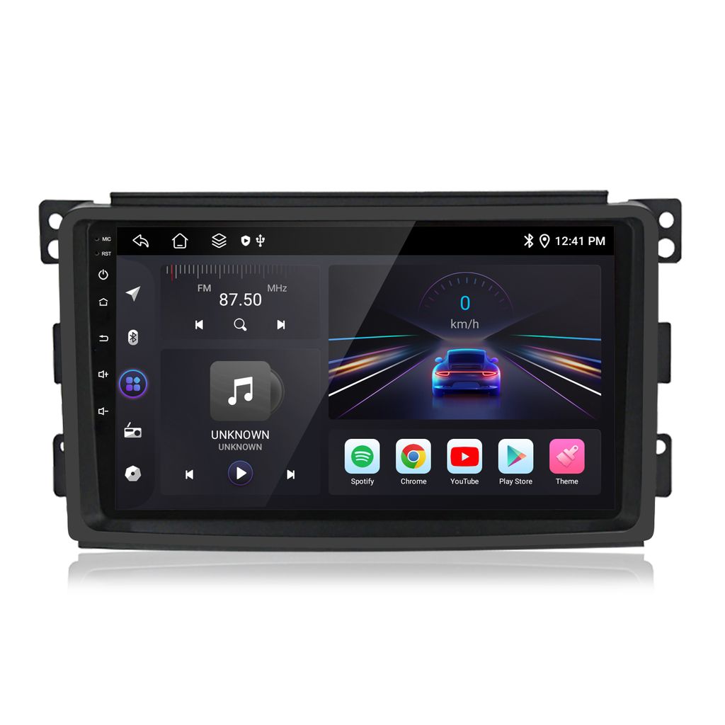 Carplay Android auto 9" Android13 4+64GB Autoradio Für Smart Fortwo 2005-2010 GPS NAVI 4G 8Kern WIFI BT DAB+SWC