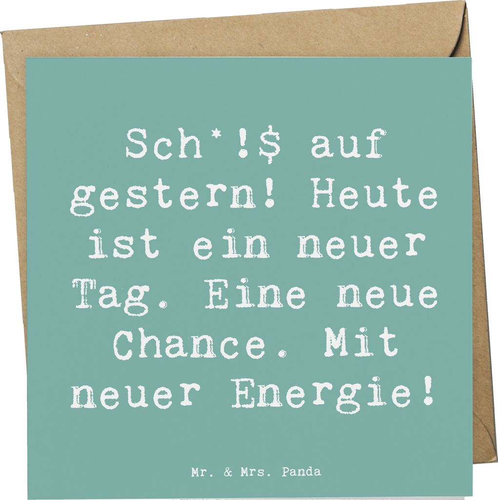 Mr. & Mrs. Panda Grußkarte Spruch Selbstzweifel Neuanfang - Meeresbrise - Geschenk, Klappkarte, doppelkarte, Kraftvoller, Stimmungen, Gefühle, In...