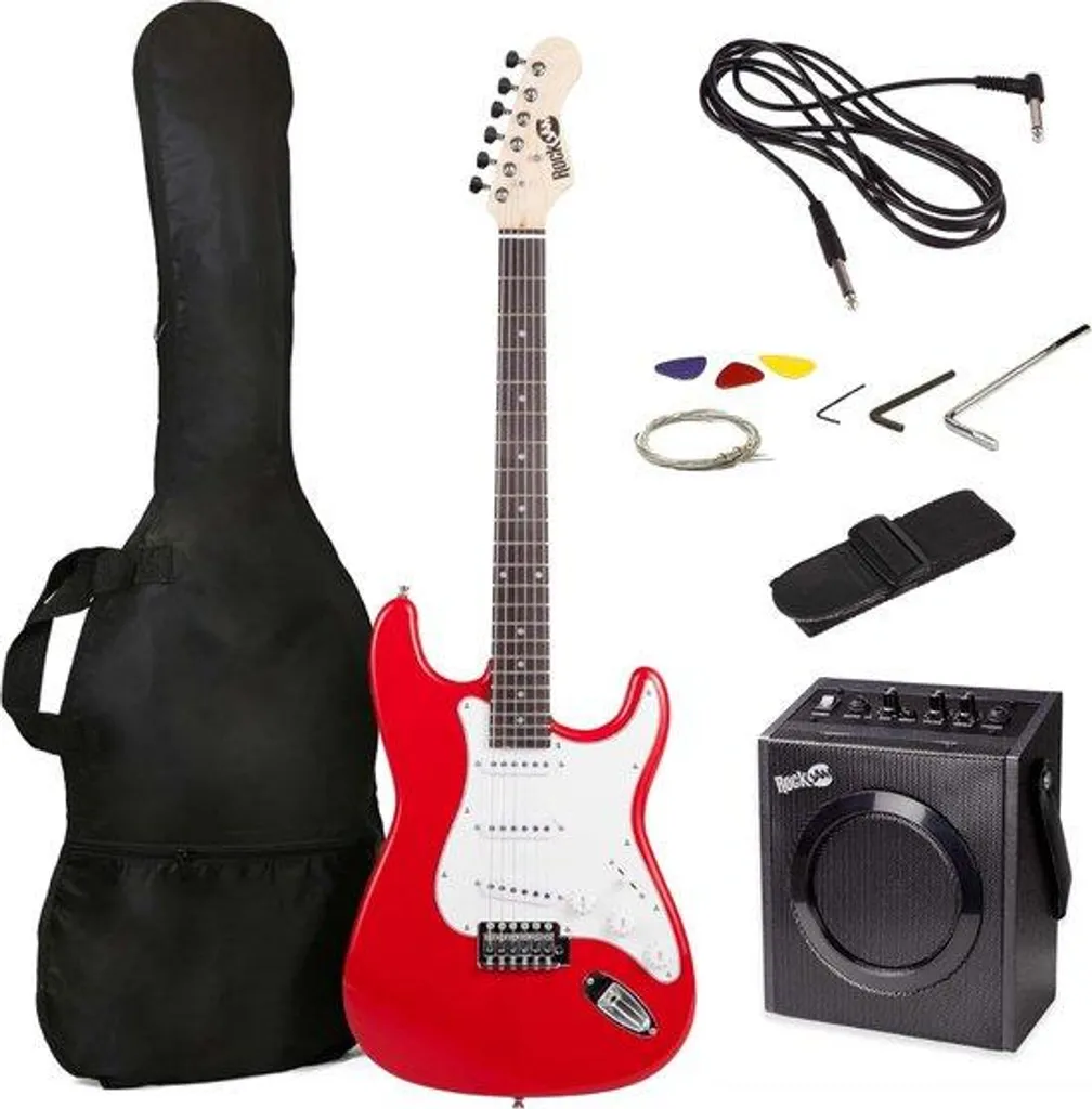Kit de guitare électrique rouge avec ampli et accessoires complets