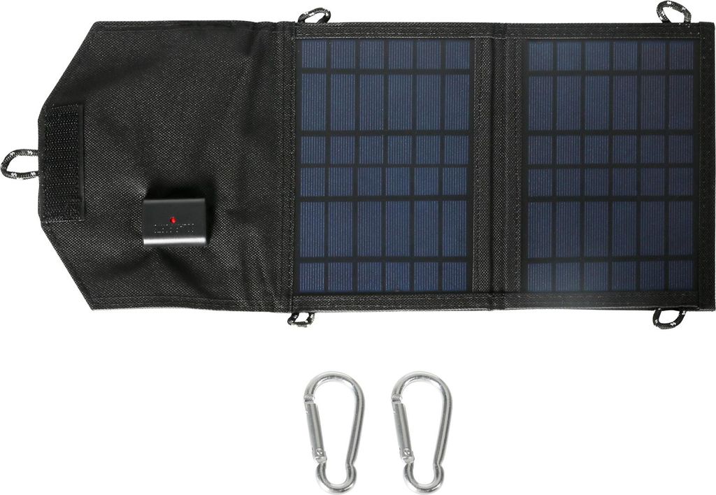 15W faltbares Solarpanel mit 5V USB-Anschluss – tragbares, faltbares Solar-Ladegerät für Handy und Laptop (2-fach)