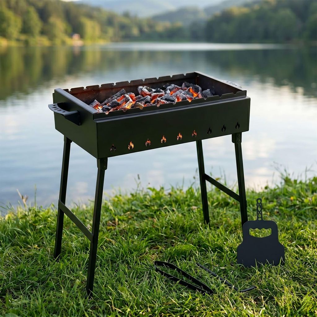 Klappbar Mangal 60 cm für 9 Spieße Stahl 2,0mm