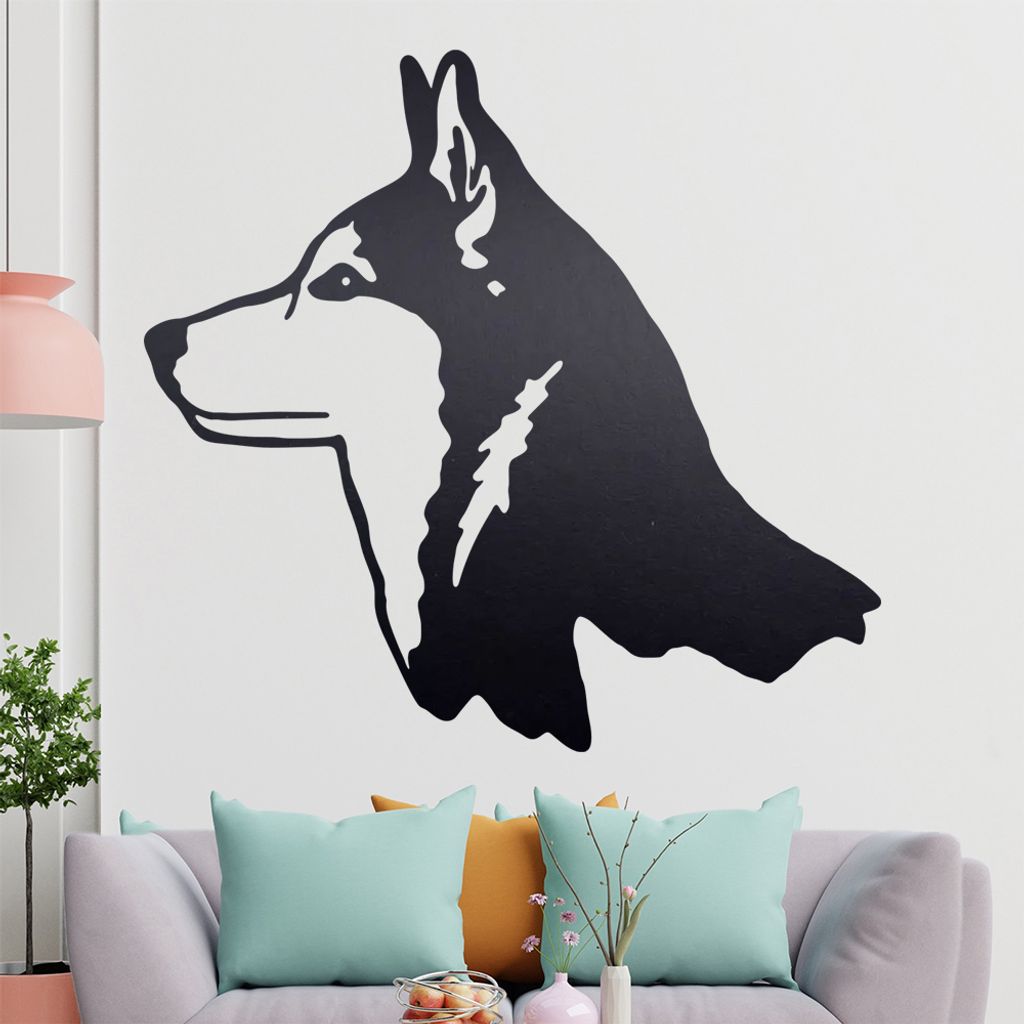 KIWISTAR Husky - Hund Rasse Sibirien Schlitten Wandtattoo in 6 Größen - Wandaufkleber Wall Sticker - Dekoration, Küche, Wohnzimmer, Schlafzimmer...