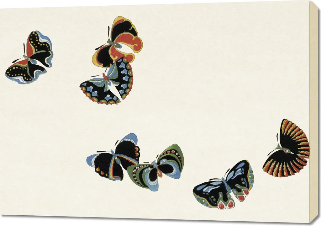 Tableau Papillon 7 Sekka 100x70 cm : Relooking Mural Salon Style Japon