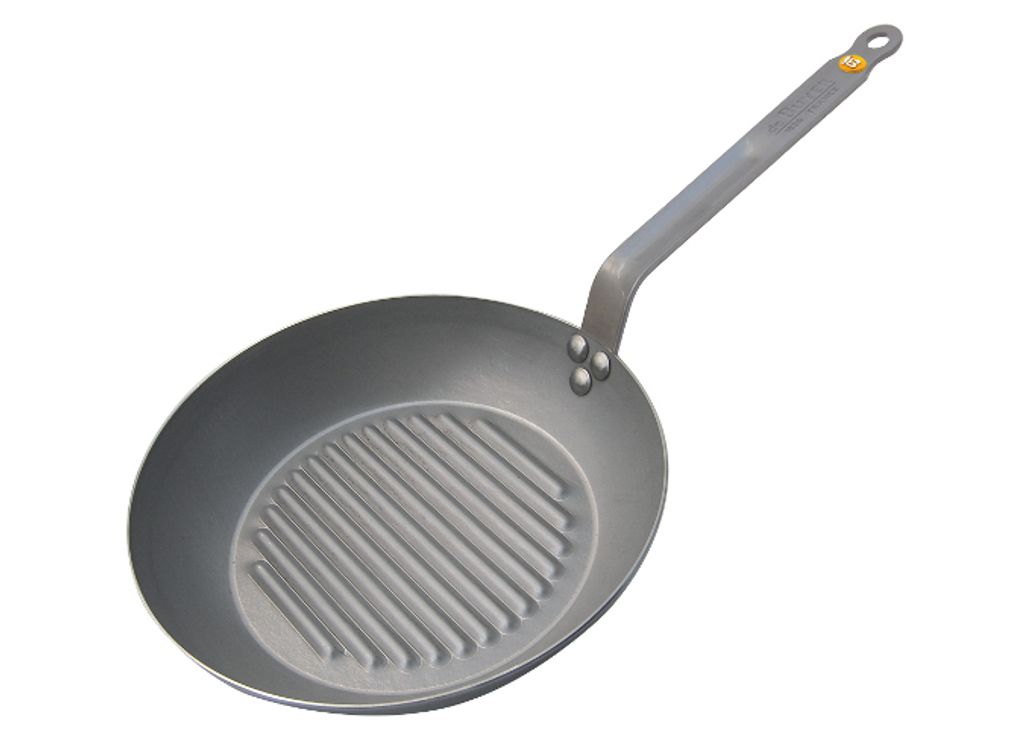 De Buyer Mineral Grillpan 5613.32 Bratpfanne, 32 cm max. Durchmesser, Gusseisen/Gussaluminium, Induktionsherd-geeignet