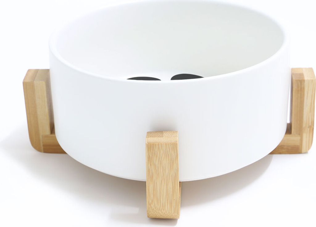 AniForte Futternapf für Hunde & Katzen - Spülmaschinenfest & rutschfest, Hundenapf aus Keramik & Bambus, für Futter & Wasser geeignet - 780 ml