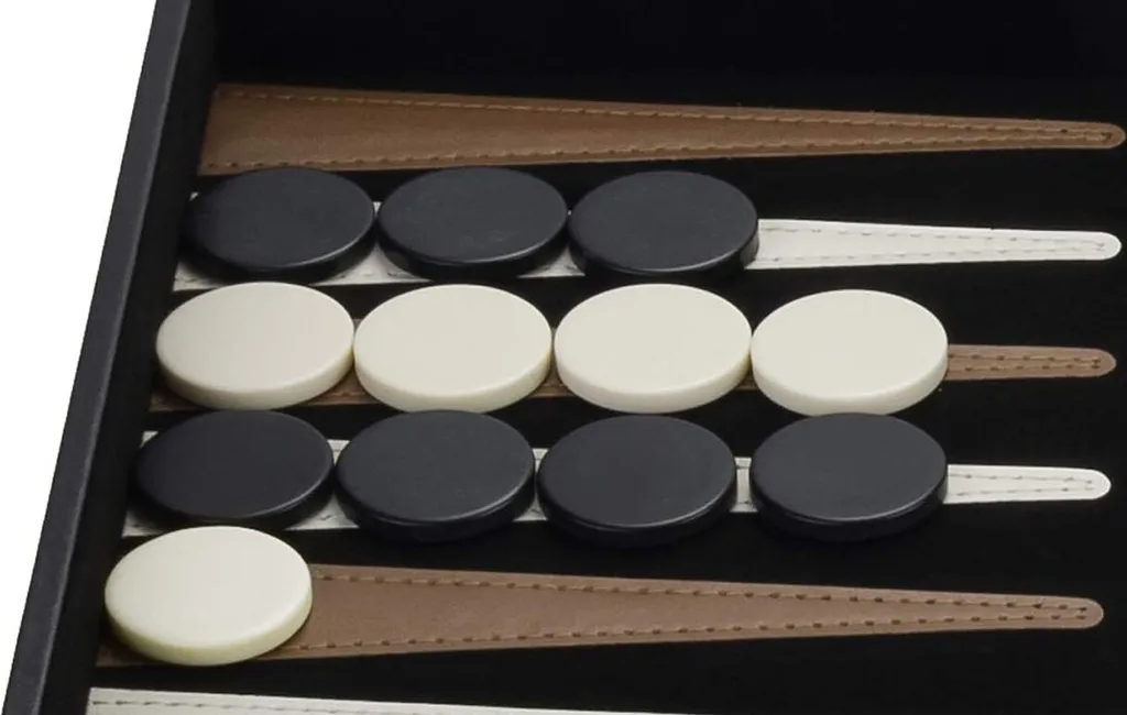 Jeu Backgammon 18 Robuste - Coffret de Rangement Complet Marron Ivoire - 11